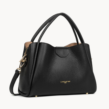 Lancaster Ida Double Sac Porté Epaule 470-84 Noir-In-Nude côté