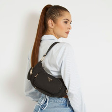 Guess Eco Gemma Small Shoulder Bag with Multiple Pockets Black