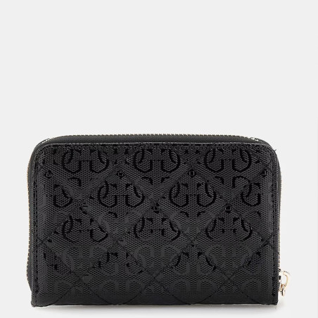 Guess Laurel Medium Zip Logo 4G Black Wallet