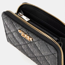 Guess Laurel Portefeuille Medium Zip Logo 4G Black ouvert