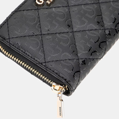 Guess Laurel Medium Zip Logo 4G Black Wallet
