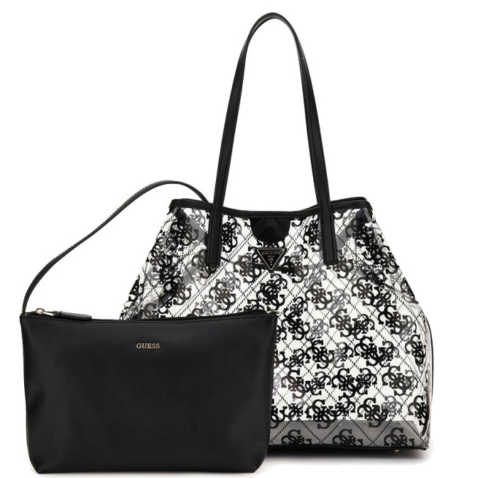 Guess Tuana Shopping Bag and Pouch M 2 in 1 Black Logo