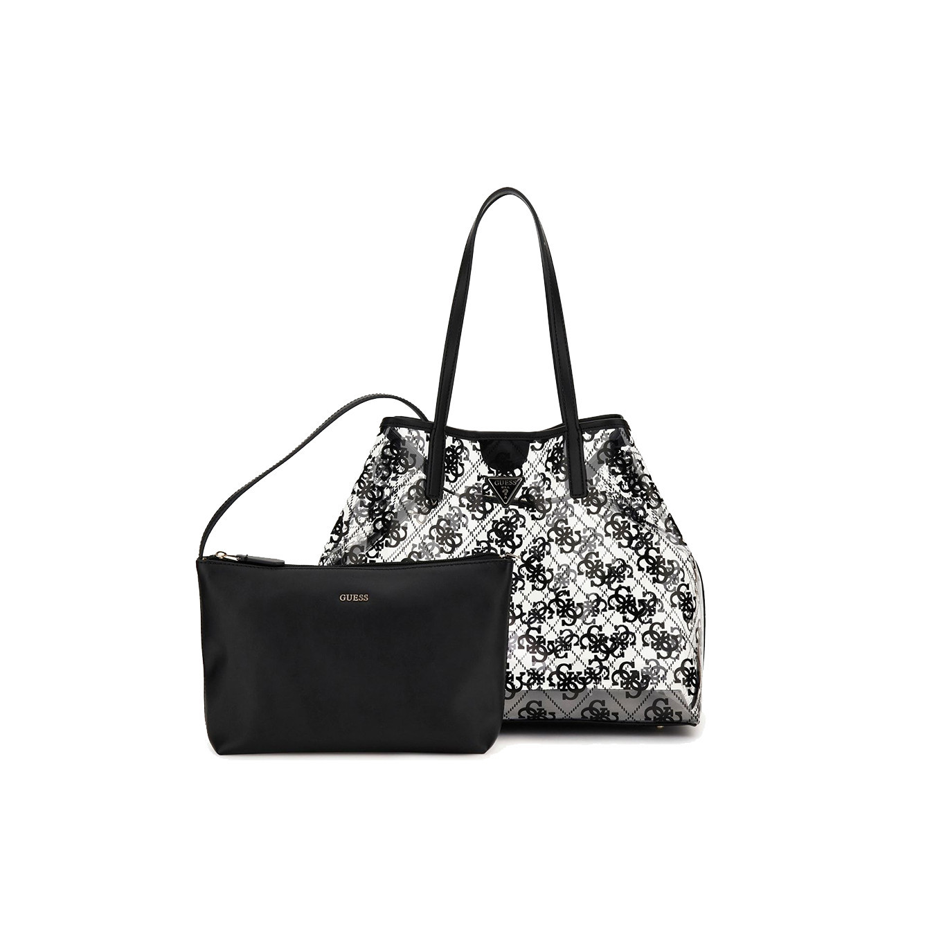 Guess Tuana Shopping Bag and Pouch M 2 in 1 Black Logo