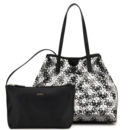 Guess Tuana Shopping Bag and Pouch M 2 in 1 Black Logo
