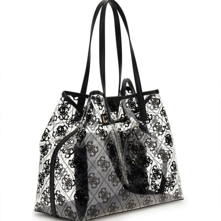 Guess Tuana Shopping Bag and Pouch M 2 in 1 Black Logo
