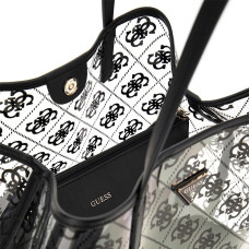 Guess Tuana Shopping Bag and Pouch M 2 in 1 Black Logo