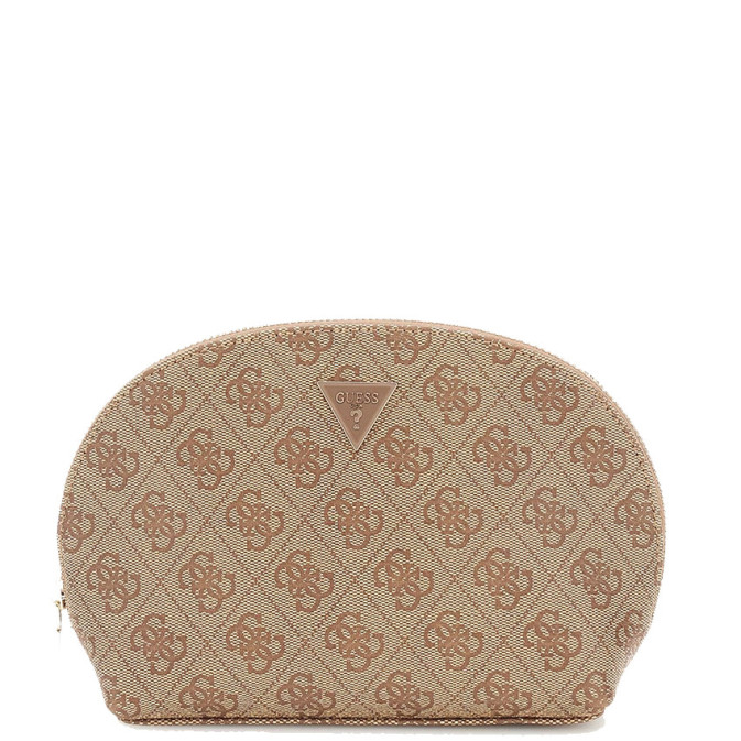 Guess Zamira Dome Cosmetic Bag Logo 4G Latte Logo