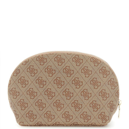 Guess Zamira Dome Cosmetic Bag Logo 4G Latte Logo