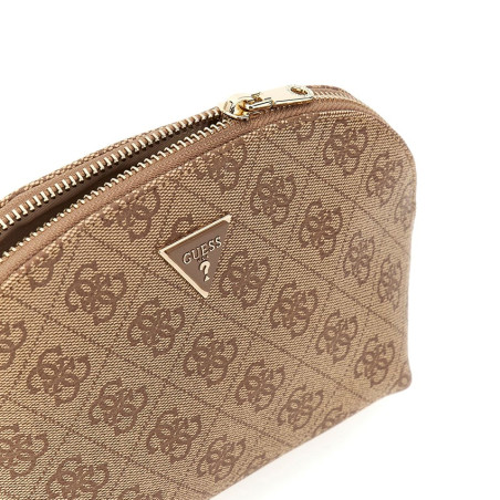 Guess Zamira Dome Cosmetic Bag Logo 4G Latte Logo