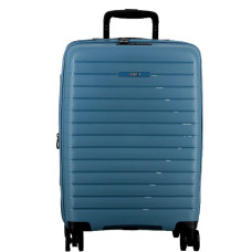 Jump Striper Suitcase 55cm 4 Wheels Extendable Blue