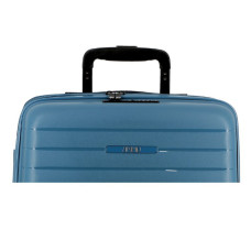 Jump Striper Suitcase 55cm 4 Wheels Extendable Blue