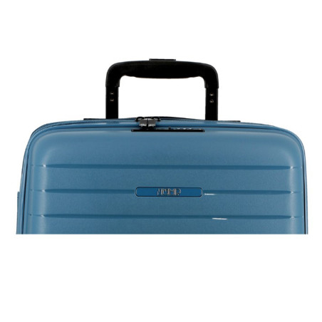 Jump Striper Suitcase 55cm 4 Wheels Extendable Blue