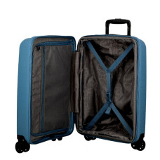 Jump Striper Valise 77cm 4 Roues Extensible Bleu ouvert
