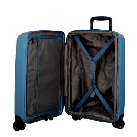 Jump Striper Valise 77cm 4 Roues Extensible Bleu ouvert