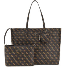 Guess Power Play II Shopping Bag and Pouch 2-in-1 Brown Logo