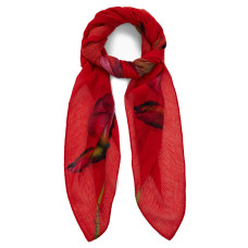 Desigual Big Fiore Rectangle Scarf Large Flowers Orange