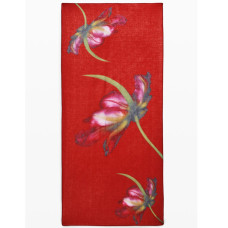 Desigual Big Fiore Rectangle Scarf Large Flowers Orange