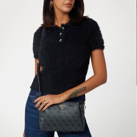 Guess Noelle Sac Bandoulière Logo 4G Coal Logo porté