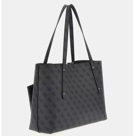 Guess Eco Brenton Reversible Shopping Bag and Pouch 2-in-1 Coal Logo
