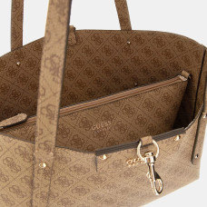 Guess Eco Brenton Reversible Shopping Bag and Pouch 2-in-1 Latte Logo