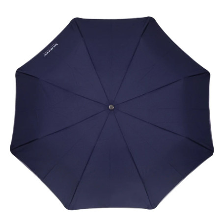 Isotoner Alpha X-Tra Parapluie Pliant Marine Liseré Foncé déplié