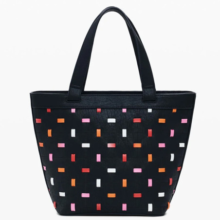 Desigual Fantasia Cabas Perforé Negro