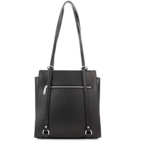 Lancaster Constance Sac porté Epaule et Sac à Dos 437-21 Noir dos