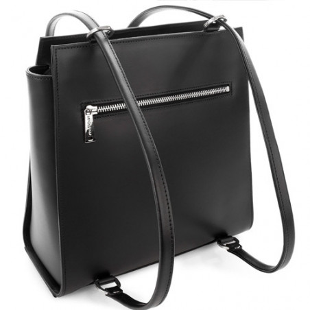 Lancaster Constance Sac porté Epaule et Sac à Dos 437-21 Noir dos