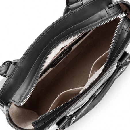 Lancaster Constance Sac porté Epaule et Sac à Dos 437-21 Noir ouvert