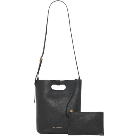 Gérard Darel Ava Bucket Bag Grainy Leather Black Gold