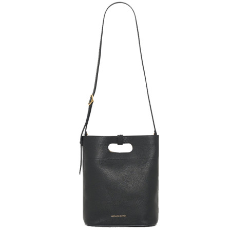 Gérard Darel Ava Sac Seau Cuir Grainé noir Or