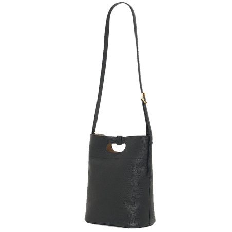 Gérard Darel Ava Bucket Bag Grainy Leather Black Gold