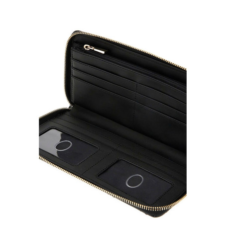 Guess Laurel Porte-Monnaie Matelassé Noir ouvert