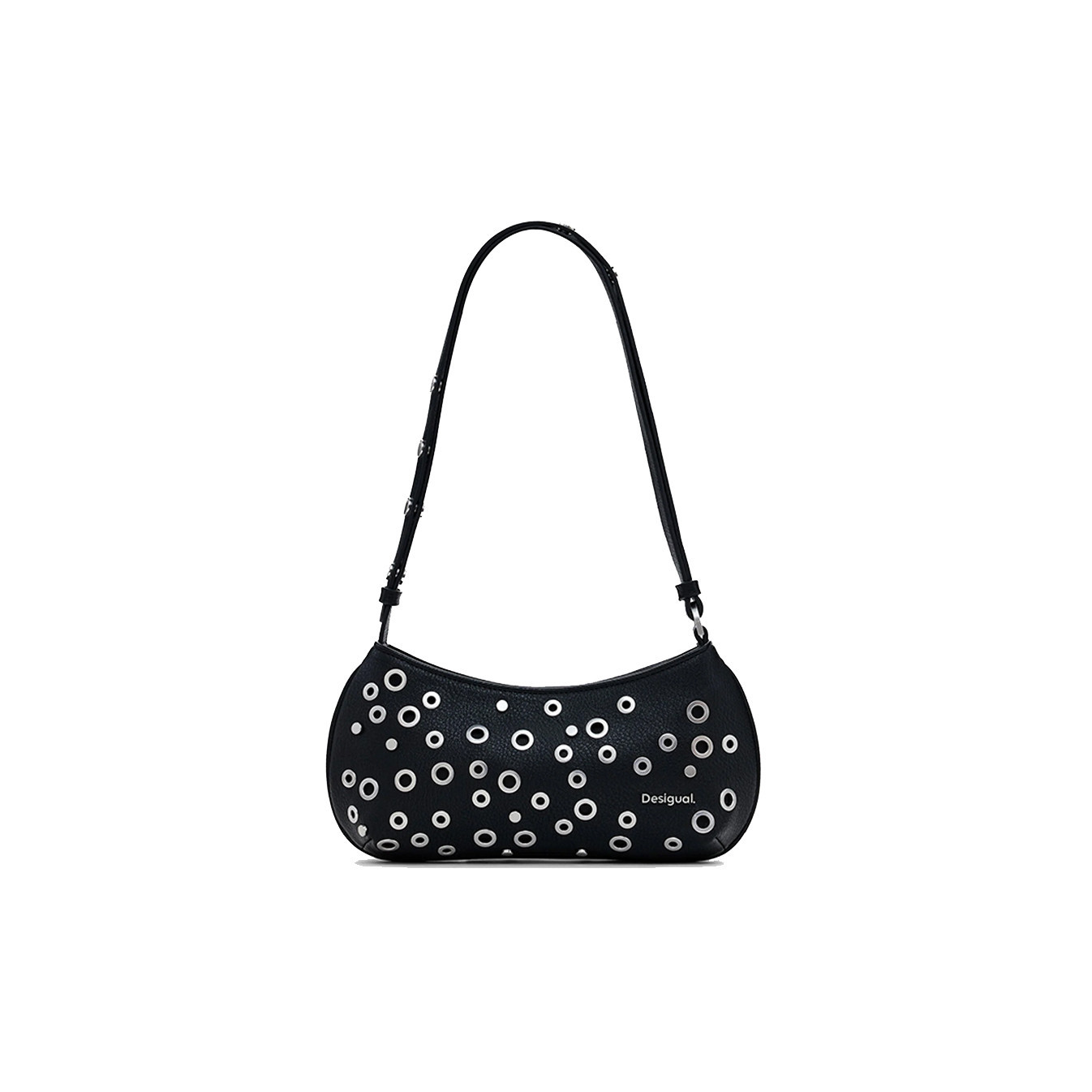 Desigual Rebel Shoulder Bag with Studs Black