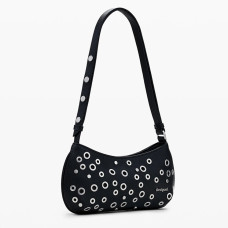 Desigual Rebel Shoulder Bag with Studs Black