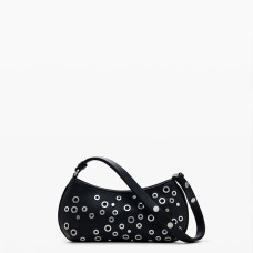 Desigual Rebel Shoulder Bag with Studs Black