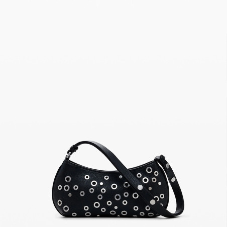 Desigual Rebel Shoulder Bag with Studs Black