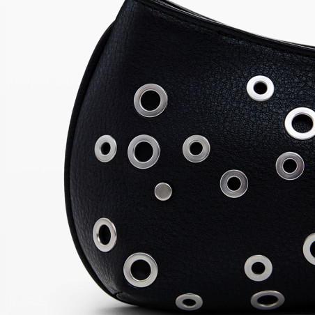 Desigual Rebel Shoulder Bag with Studs Black