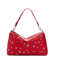Desigual Rebel Spiked Handbag Red
