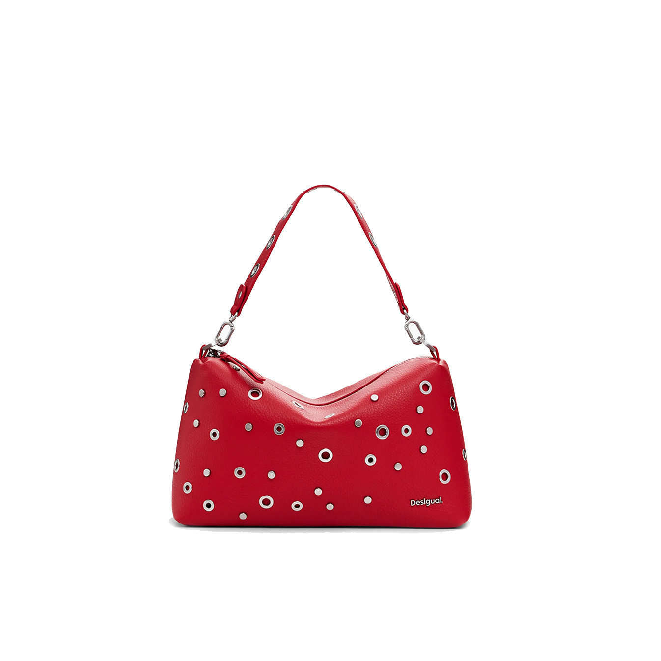 Desigual Rebel Spiked Handbag Red