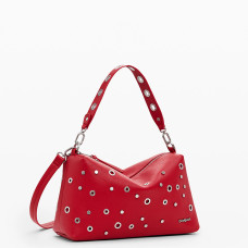 Desigual Rebel Spiked Handbag Red