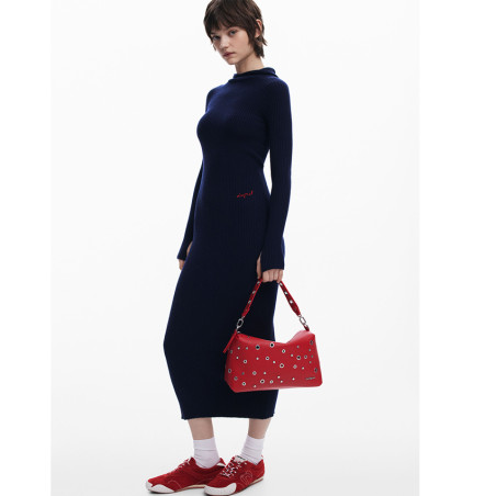 Desigual Rebel Spiked Handbag Red