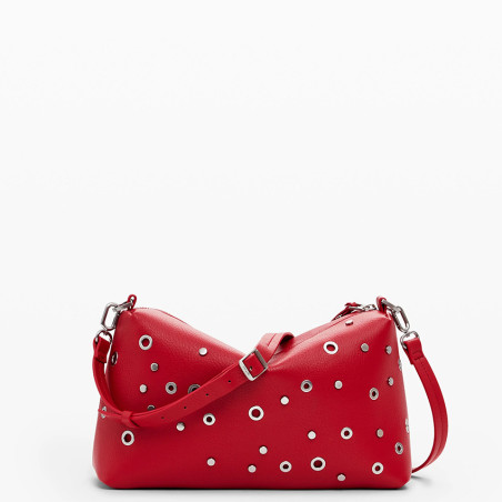 Desigual Rebel Spiked Handbag Red