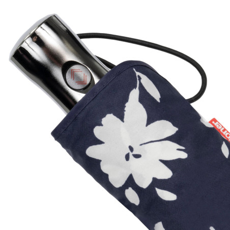 Isotoner Alpha X-Tra Parapluie Pliant Fleur Marine de près