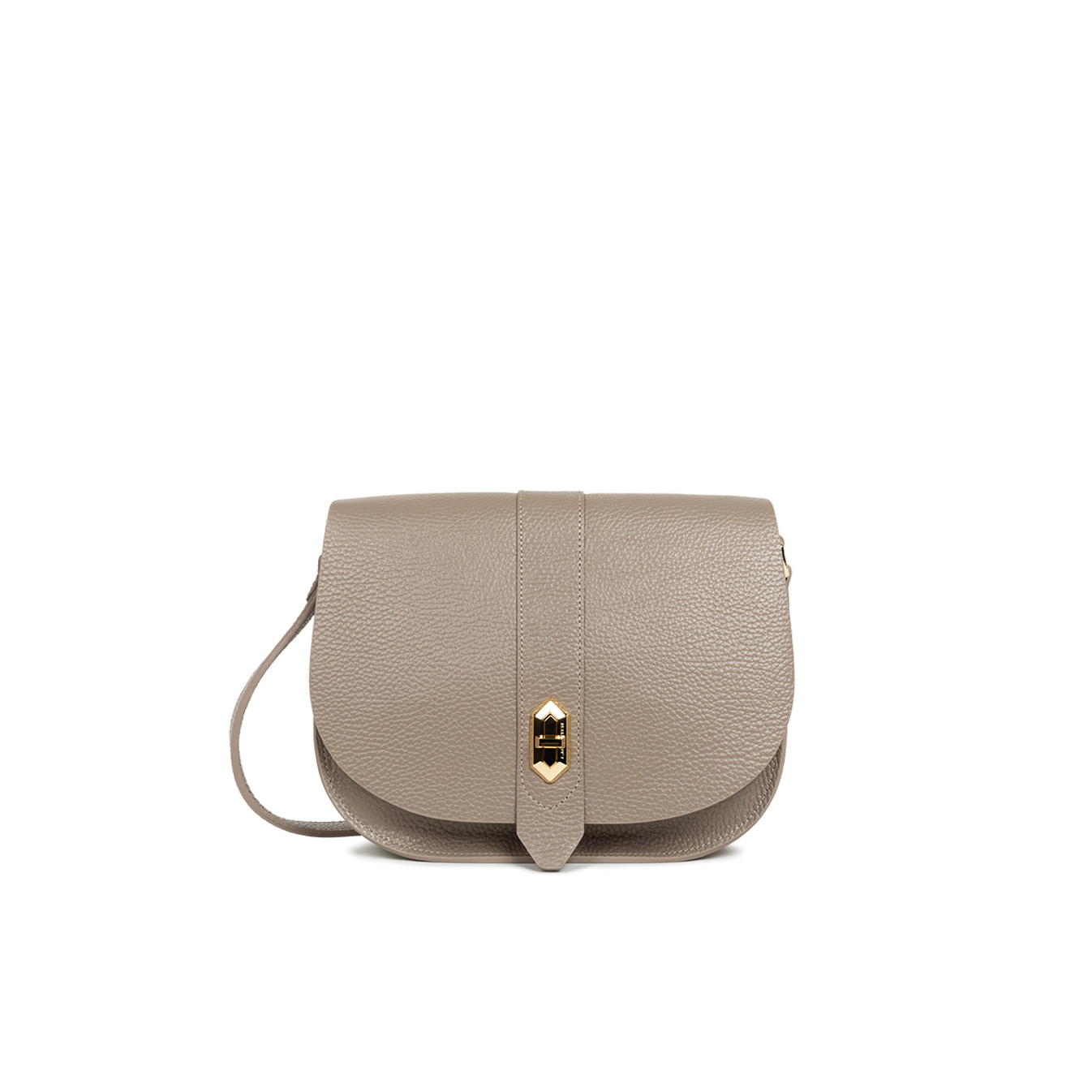 Lancaster Top Double Crossbody Bag with Flap 470-61 Galet In Or