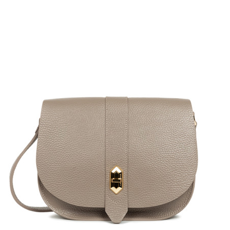 Lancaster Top Double Crossbody Bag with Flap 470-61 Galet In Or