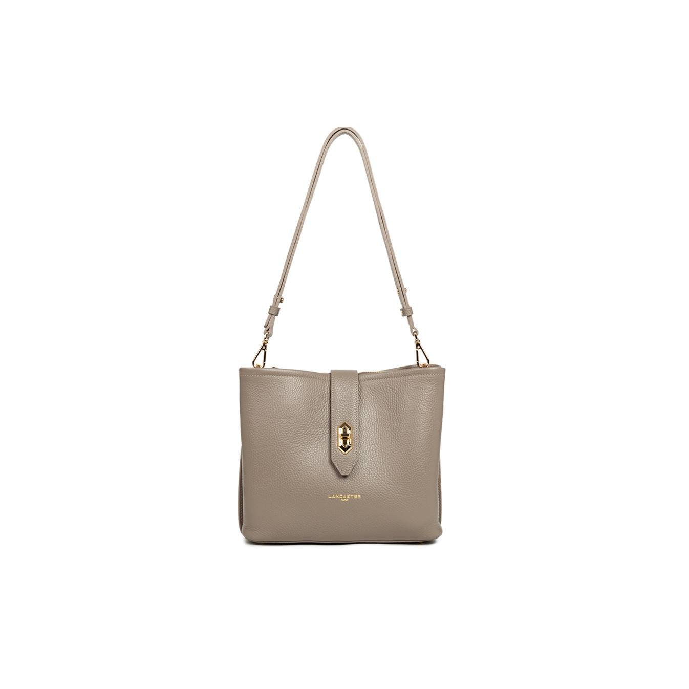 Lancaster Top Double Bucket Bag 470-62 Galet In Or