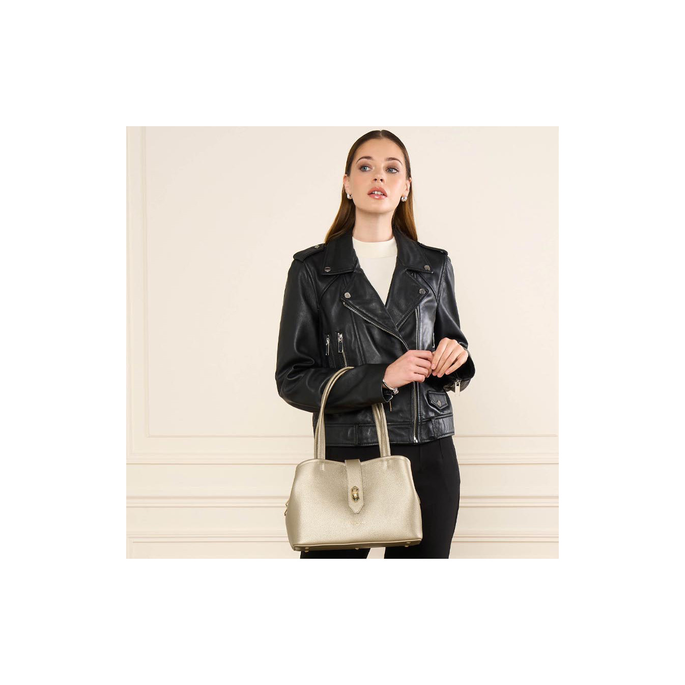 Lancaster Top Double Sac Porté Epaule 470-68 Champagne In Nude