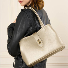 Lancaster Top Double Shoulder Bag 470-68 Pale Gold In Nude