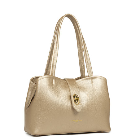 Lancaster Top Double Shoulder Bag 470-68 Pale Gold In Nude
